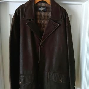 DARK Brown Men's Banana Republic LEATHER coat